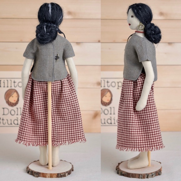 Fabric Doll "Pepper" Handcrafted Textile Cloth Heirloom Primitive Doll - Picture 5 of 11